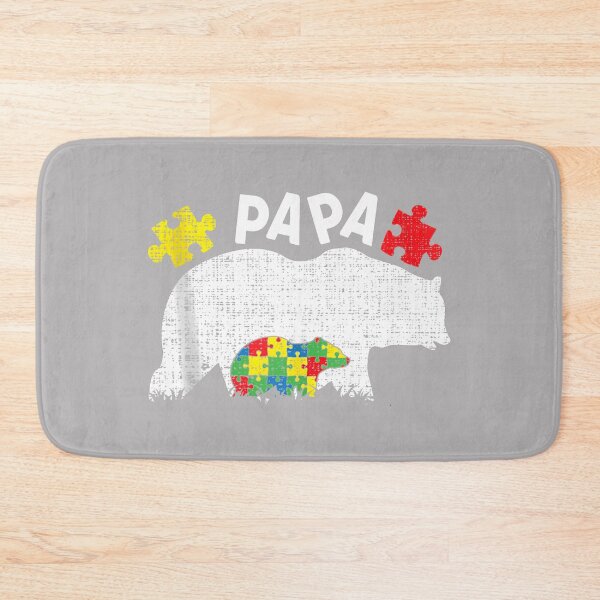 Item preview, Autism Dad Bear Papa Colorful Puzzle April Autism Awareness Tank Top designed and sold by KathieFaugh.