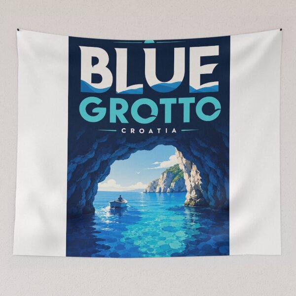 Item preview, Blue Grotto Adriatic Sea Cave Croatia Coastline designed and sold by Places On Earth.