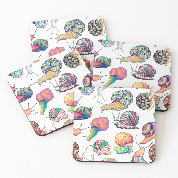 Item preview, Rainbow Snails pattern designed and sold by wonderikart.