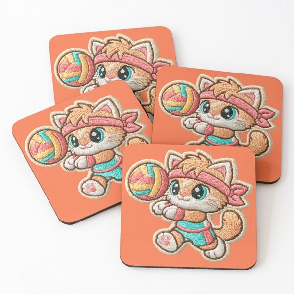 Item preview, Cute Volleyball Kitten Patch designed and sold by MegaNovaArt.