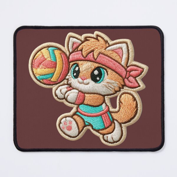Item preview, Cute Volleyball Kitten Patch designed and sold by MegaNovaArt.