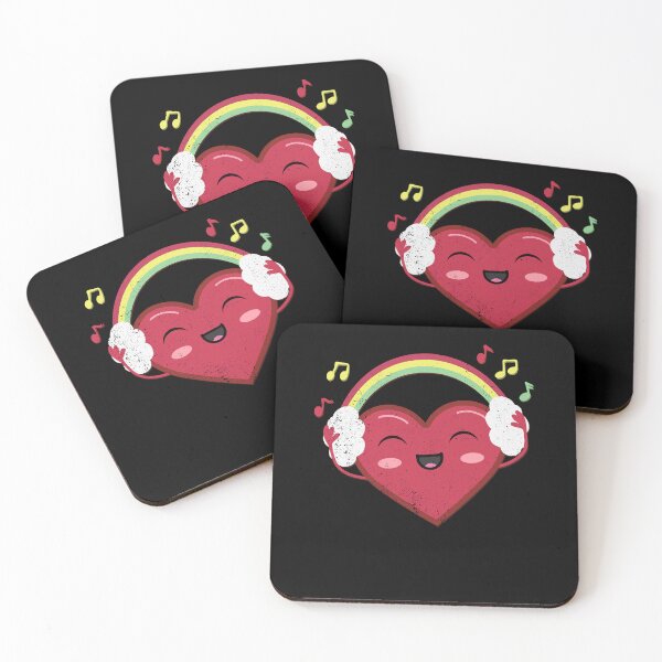 Item preview, Cute Happy Heart Listening Music Rainbow Headphones designed and sold by marke770.