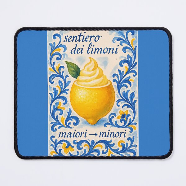 Item preview, The Lemon Path Maiori–Minori – Lemon Sorbet Mediterranean Tile Watercolor Design designed and sold by EmeraldeaArt.