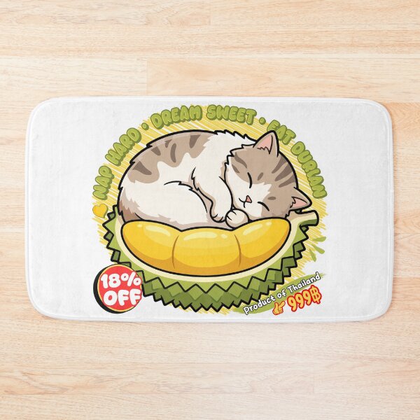 Item preview, Cute Sleeping Cat Durian Kawaii Design designed and sold by Muri Neko.