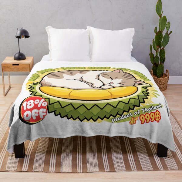 Item preview, Cute Sleeping Cat Durian Kawaii Design designed and sold by Muri Neko.