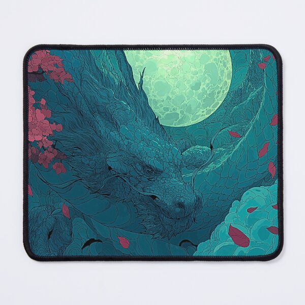 Item preview, Cherry Blossom Moon Dragon Fantasy Art Print designed and sold by JPrintsInc.