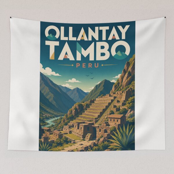 Item preview, Ollantaytambo Sacred Valley Peru Inca Ruins and Andes Mountains designed and sold by Places On Earth.