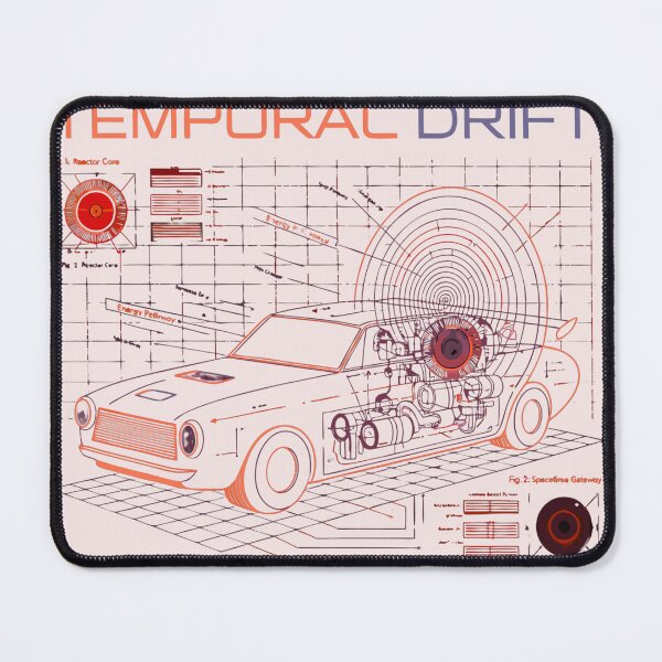 Item preview, Temporal Drift Retro Futuristic Time Machine Blueprint T-Shirt designed and sold by Mousy17.