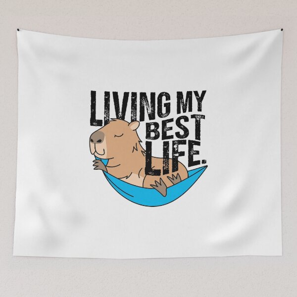 Item preview, Cute Capybara Living My Best Life Hammock Chill designed and sold by mikoala50.
