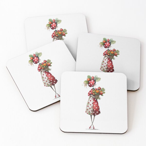 Item preview, Whimsical Watercolor Ladybug Dress Tomato Basket Art designed and sold by PixelQ.