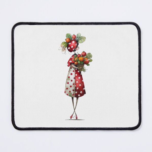 Item preview, Whimsical Watercolor Ladybug Dress Tomato Basket Art designed and sold by PixelQ.
