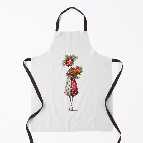 Item preview, Whimsical Watercolor Ladybug Dress Tomato Basket Art designed and sold by PixelQ.