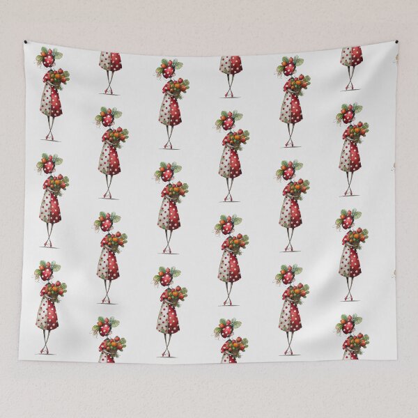 Item preview, Whimsical Watercolor Ladybug Dress Tomato Basket Art designed and sold by PixelQ.