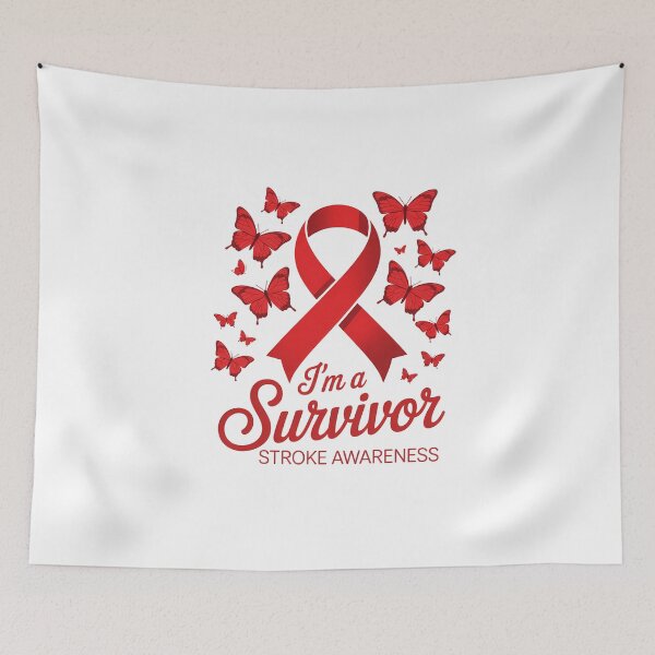Item preview, I'm a Survivor Stroke Awareness Red Ribbon designed and sold by SapfireStuArt.