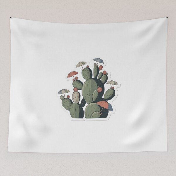 Item preview, Umbrella Bloom Cactus Minimal Sticker Design designed and sold by Naviora.