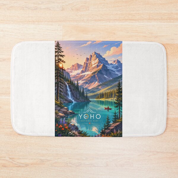 Item preview, Yoho National Park Emerald Lake Waterfall and Canadian Rockies Alberta Landscape designed and sold by Places On Earth.