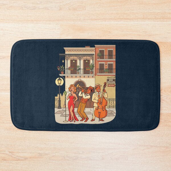 Item preview, New Orleans Jazz Street Band Vintage French Quarter Music Art designed and sold by mashmosh.