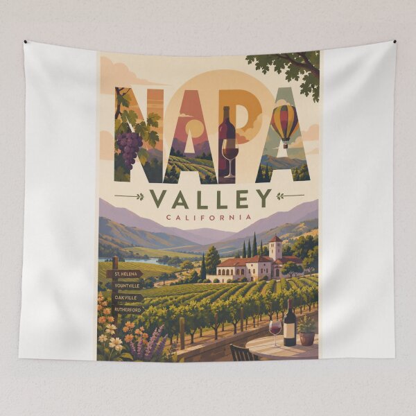 Item preview, Napa Valley California St Helena Yountville and Rutherford Wine Country designed and sold by Places On Earth.