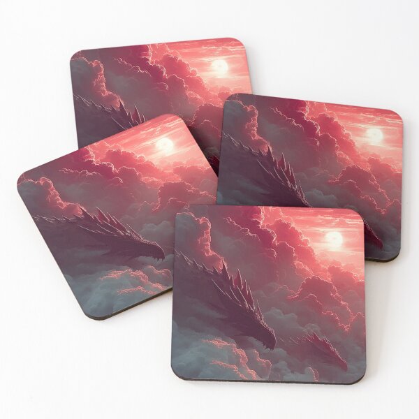Item preview, Crimson Sky Dragon Fantasy Art Print designed and sold by JPrintsInc.