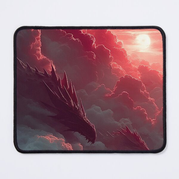 Item preview, Crimson Sky Dragon Fantasy Art Print designed and sold by JPrintsInc.