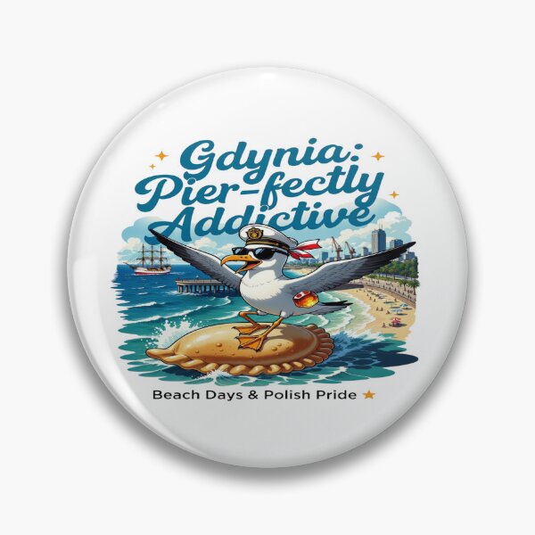 Item preview, Gdynia Pier-fectly Addictive Seagull T-Shirt | Funny Polish Beach Vacation Design | Gdynia Poland Coastal Travel Gift designed and sold by Sushikidsntod.