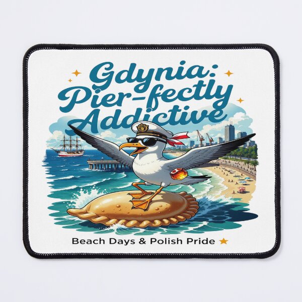 Item preview, Gdynia Pier-fectly Addictive Seagull T-Shirt | Funny Polish Beach Vacation Design | Gdynia Poland Coastal Travel Gift designed and sold by Sushikidsntoddlers.