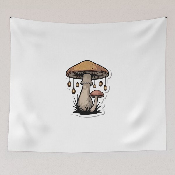Item preview, Lantern Mushroom Minimal Cottagecore Design designed and sold by Naviora.