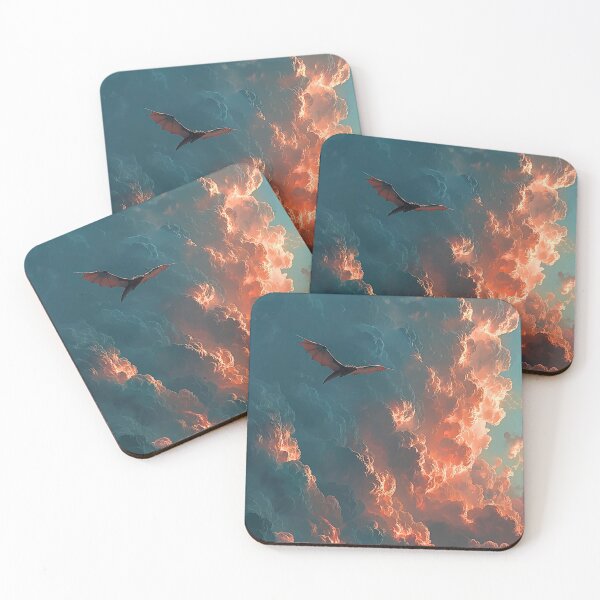 Item preview, Dragon Fiery Cloudscape Fantasy Art Print designed and sold by JPrintsInc.