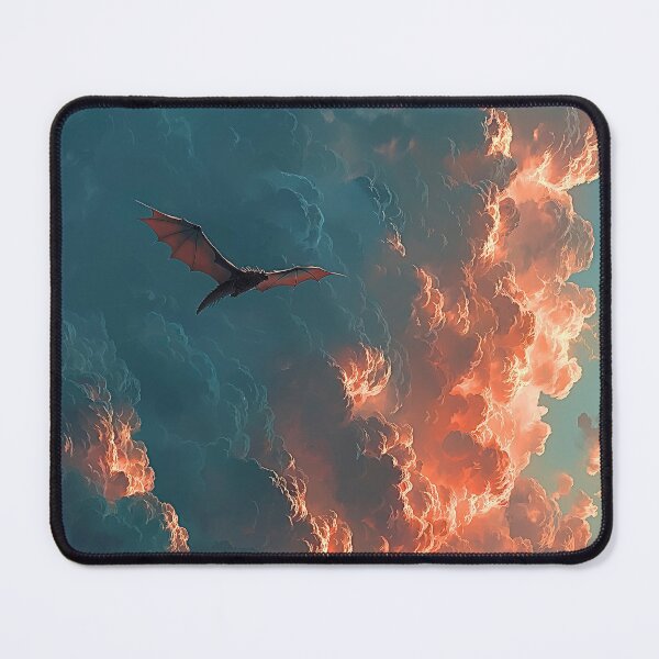 Item preview, Dragon Fiery Cloudscape Fantasy Art Print designed and sold by JPrintsInc.