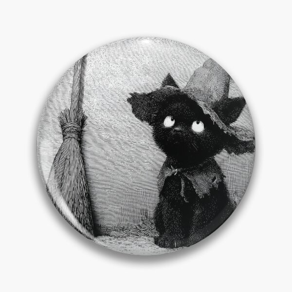 Item preview, Vintage Black Cat Witch and Broomstick designed and sold by colorful-white.