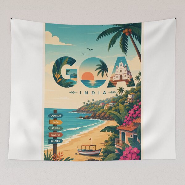 Item preview, Goa India Calangute Baga Anjuna Vagator and Palolem Coastline designed and sold by Places On Earth.