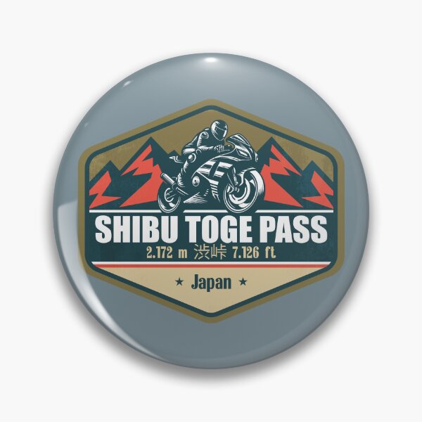 Item preview, Shibu Toge Pass Japan Alps Biker Badge designed and sold by CynthiaGraphics.