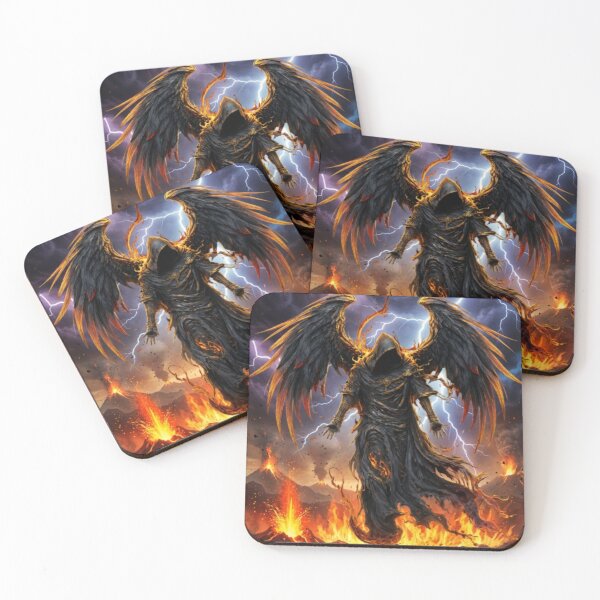 Item preview, Poster Dark Angel With Wings of Fire designed and sold by Curative Art.
