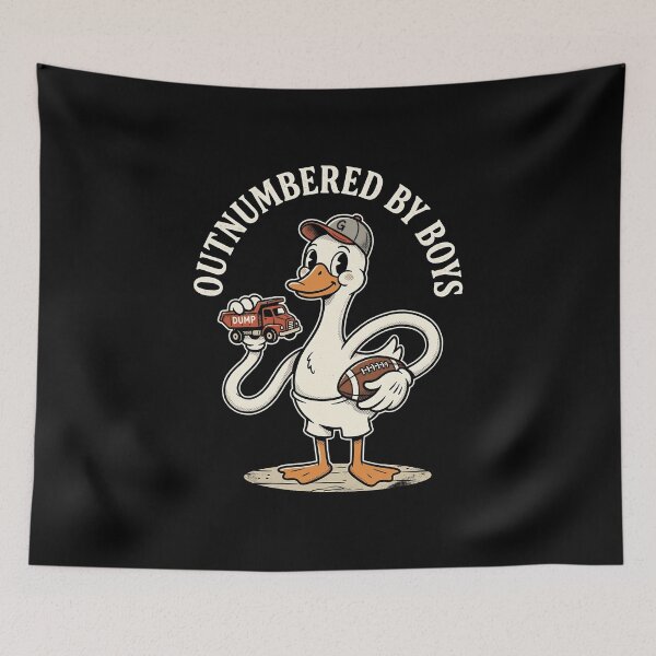 Item preview, SEO Title: Outnumbered By Boys Funny Duck Mom Football Dump Truck designed and sold by graphixpolash.