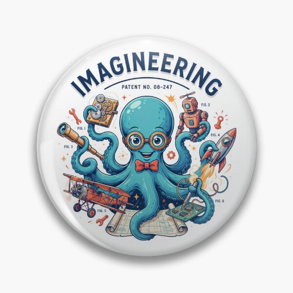 Item preview, Imagineering Octopus – Creative Inventor Engineer STEM Design designed and sold by ArcticFoxStudio.