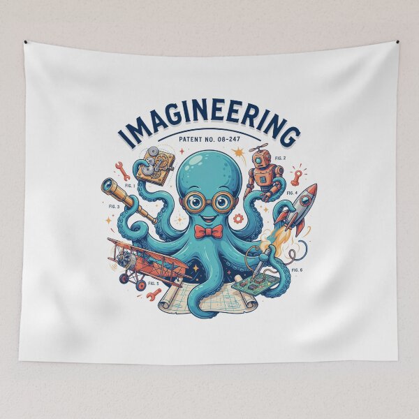 Item preview, Imagineering Octopus – Creative Inventor Engineer STEM Design designed and sold by ArcticFoxStudio.