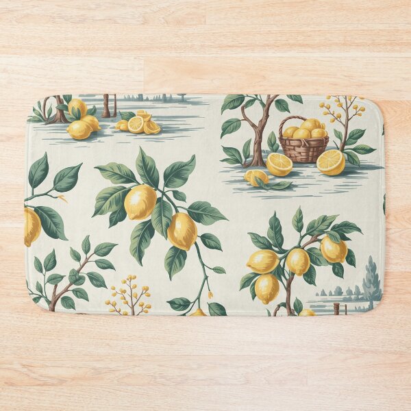 Item preview, French Citrus Toile Pattern – Lemon Orchard Cottagecore Wallpaper Design designed and sold by Tamas Das.