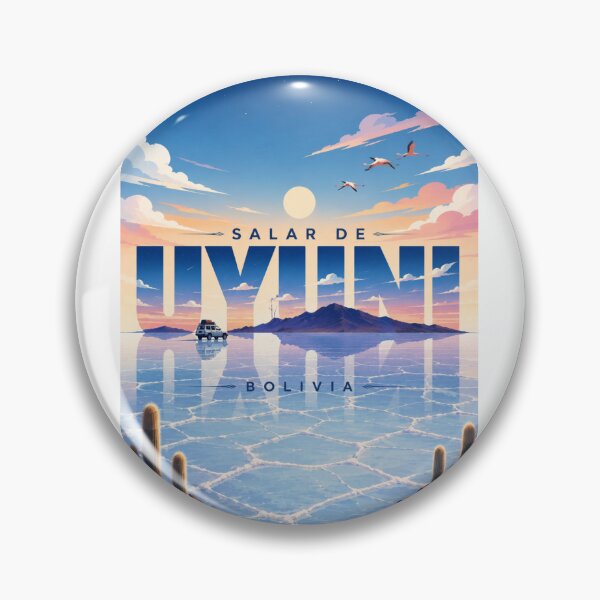 Item preview, Salar de Uyuni Bolivia Salt Flats Mirror Landscape with Isla Incahuasi and Altiplano Sky designed and sold by StampMyPassport.