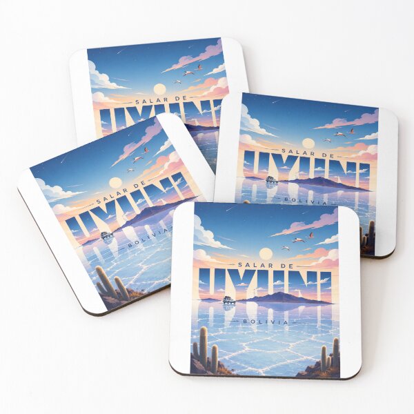 Item preview, Salar de Uyuni Bolivia Salt Flats Mirror Landscape with Isla Incahuasi and Altiplano Sky designed and sold by StampMyPassport.