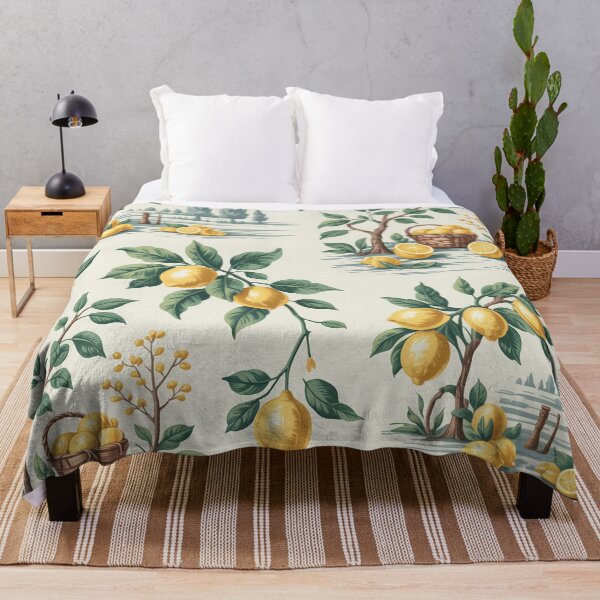 Item preview, French Citrus Toile Pattern – Lemon Orchard Cottagecore Wallpaper Design designed and sold by Tamas Das.