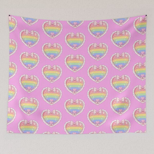 Item preview, Kawaii rainbow heart designed and sold by fadeinkstudio.