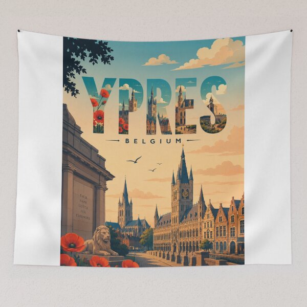 Item preview, Ypres Flanders Heritage Square and Belgian Gothic Landmarks designed and sold by StampMyPassport.