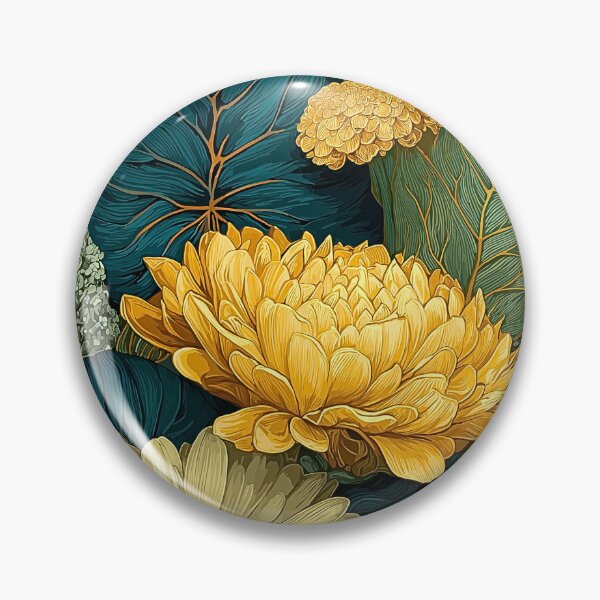 Item preview, Teal Gold Botanical Print | Floral Flatlay Nature Illustration designed and sold by JPrintsInc.