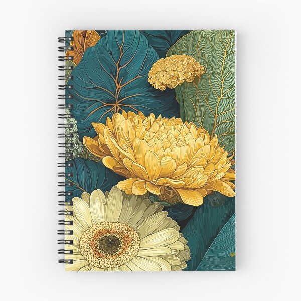 Item preview, Teal Gold Botanical Print | Floral Flatlay Nature Illustration designed and sold by JPrintsInc.