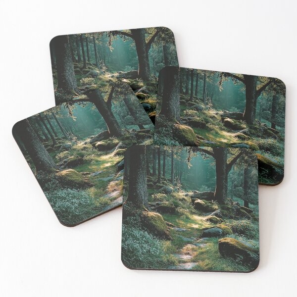 Item preview, Mossy Forest Path Print | Dark Woodland Nature Wall Art designed and sold by JPrintsInc.