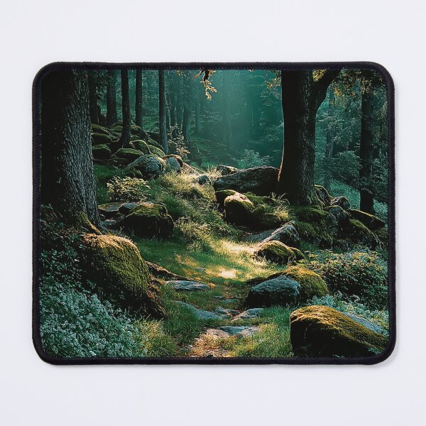Item preview, Mossy Forest Path Print | Dark Woodland Nature Wall Art designed and sold by JPrintsInc.