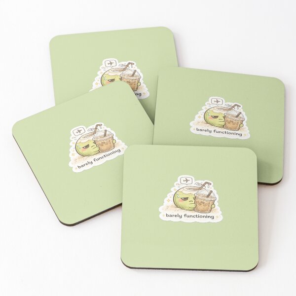 Item preview, Barely Functioning Coconut Sticker | Cute Burnout Coffee Meme Tropical Aesthetic designed and sold by Qingtian814.
