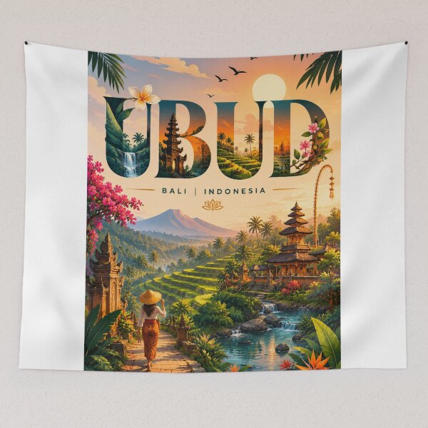 Item preview, Ubud in Bali with Beautiful Rice Terraces in Indonesia designed and sold by StampMyPassport.