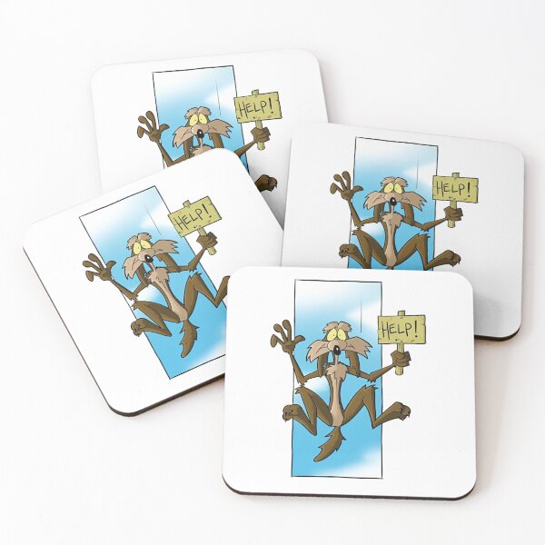 Item preview, Wile E. Coyote Stuck Help Sign Cartoon designed and sold by Moonpaw-Whimsy.
