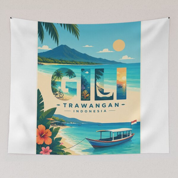 Item preview, Gili Trawangan Lombok Coastline and Island Waters Indonesia designed and sold by StampMyPassport.